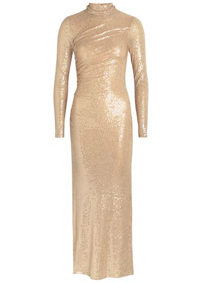 Needle & Thread Malia Sequin-embellished Stretch-tulle Gown In Black