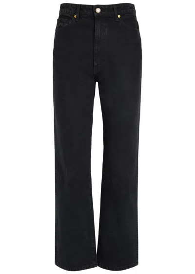 Khaite Dane Denim Mid Rise Jeans In Black