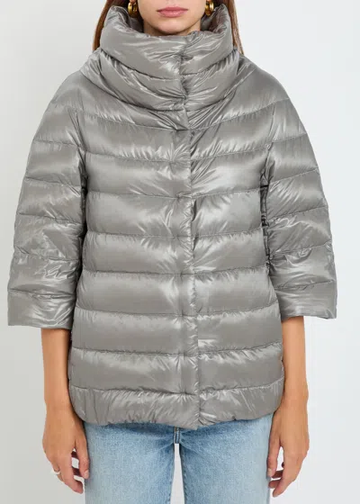 Herno Quilted Shell Jacket In Gray
