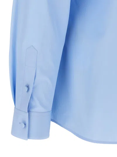 Valentino Long Sleeve Poplin Shirt Featuring Collar In Blue