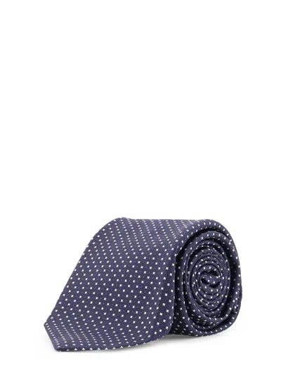 Kiton Dot-pattern Tie In Blue