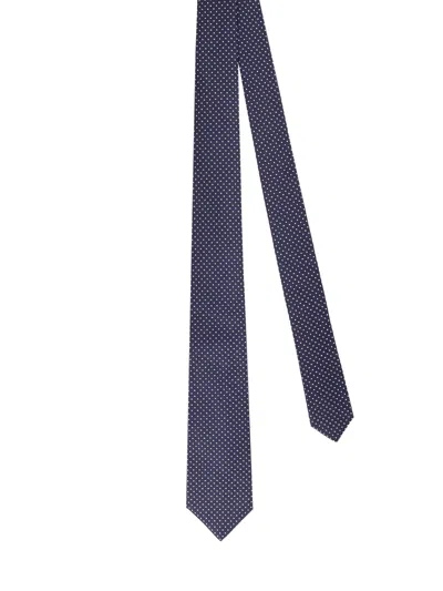 Kiton Dot-pattern Tie In Blue