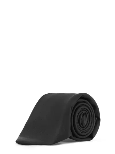 Kiton Wool Tie In Black