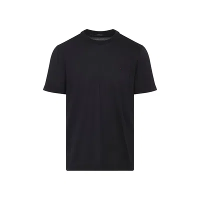 Kiton Short Sleeve Crew Neck T-shirt Design In Black