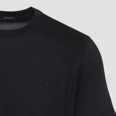 Kiton Short Sleeve Crew Neck T-shirt Design In Black