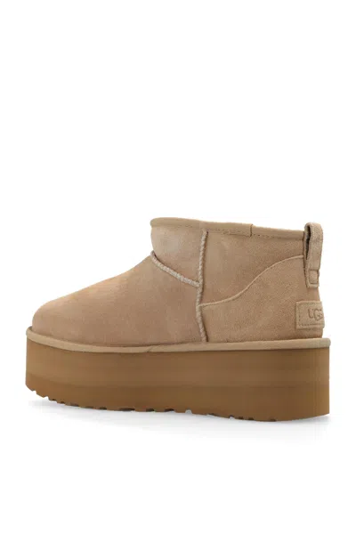 Ugg Classic Ultra Mini Boots With Sand-coloured Platform In Multi