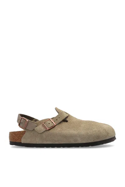 Birkenstock Taupe Suede Tokyo Slipper In Neutrals