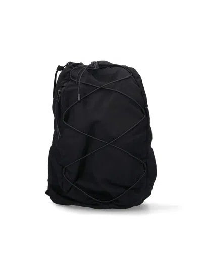 C.p. Company One-shoulder Logo Backpack In Black
