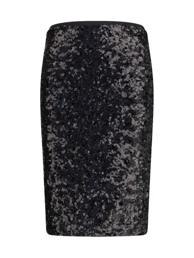 Pinko Pappacieca Pencil Skirt With Sequins In Black