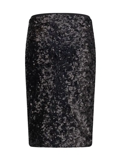Pinko Pappacieca Pencil Skirt With Sequins In Black