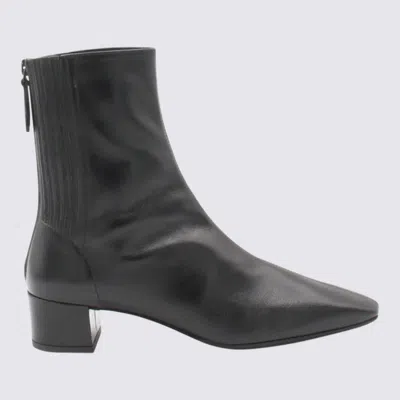 Aquazzura Block Heel Ankle Boots With Pointed Toe In Black