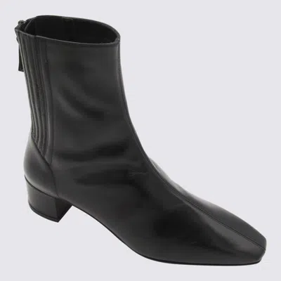 Aquazzura Block Heel Ankle Boots With Pointed Toe In Black