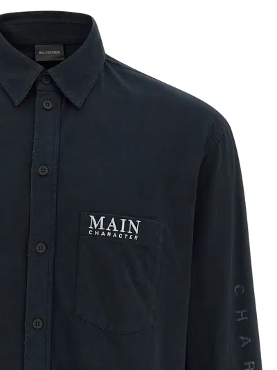 Balenciaga Main Character Artwork Long-sleeved Jersey Polo Shirt Clothing In Black