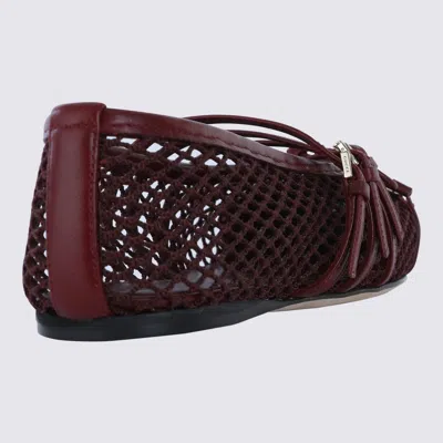 Gucci Net Nappa Triple-strap Horsebit Ballerina Flats In Red