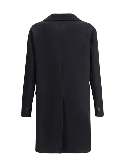 Dsquared2 Single-breasted Midi Coat With Monogram Lining In Black