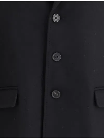 Dsquared2 Single-breasted Midi Coat With Monogram Lining In Black