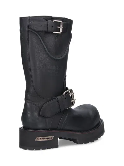 Balenciaga Venom Boots In Worn-out Effect Leather Shoes In Black