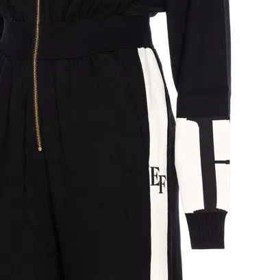 Elisabetta Franchi Knitted Suit Trousers Elastic Waistband In Black