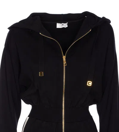 Elisabetta Franchi Knitted Suit Trousers Elastic Waistband In Black