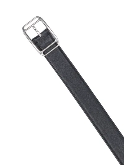 Tom Ford Adjustable Belt With Metal Rectangular Buckle In Black