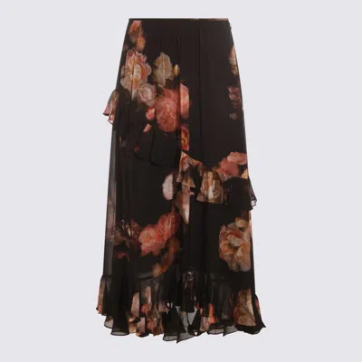 Zimmermann Hypnotic Asymmetric Midi Skirt In Black
