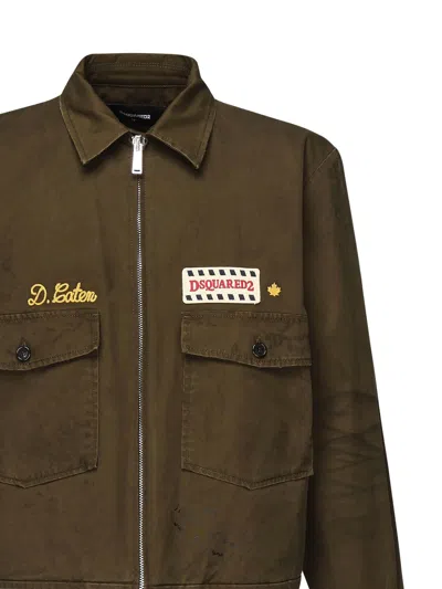 Dsquared2 Zip-up Jacket With Logo In Green