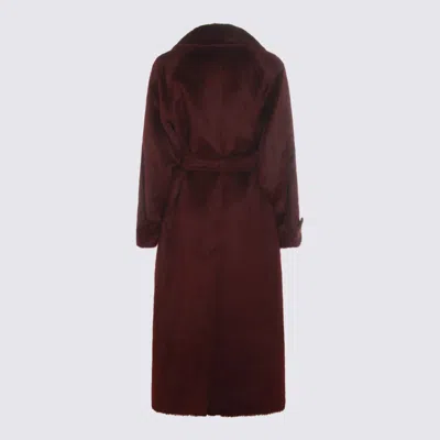 Max Mara Long Notched Lapel Coat With Side Pockets In Red