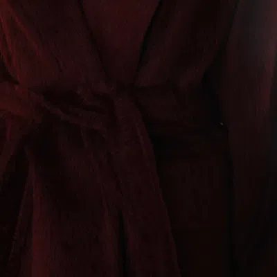 Max Mara Long Notched Lapel Coat With Side Pockets In Red