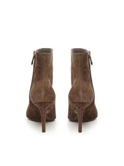 Dolce & Gabbana Devotion Suede Ankle Boots In Brown