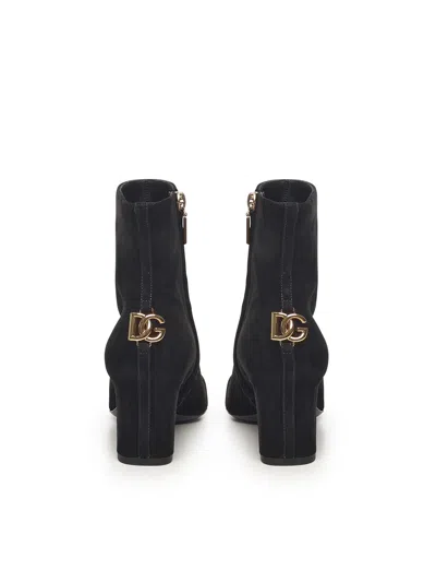 Dolce & Gabbana Suede Ankle Boot In Black