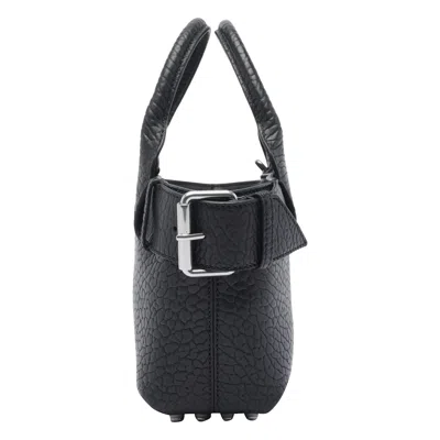 Alexander Wang Structured Leather Tote Bag With Buckle Detail In Black