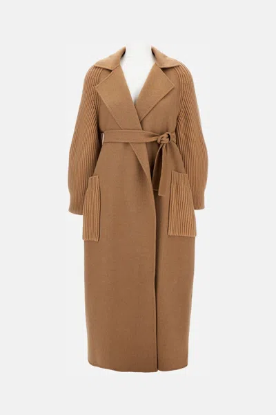 Max Mara Long Coat In Brown