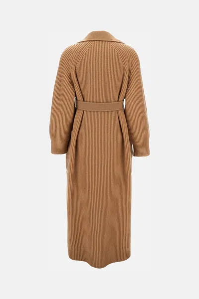 Max Mara Long Coat In Brown