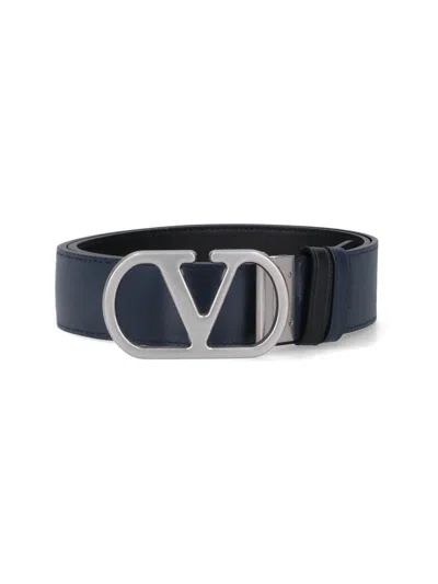 Valentino Garavani Vlogo Reversible Belt For Formal And Casual Occasions In Black