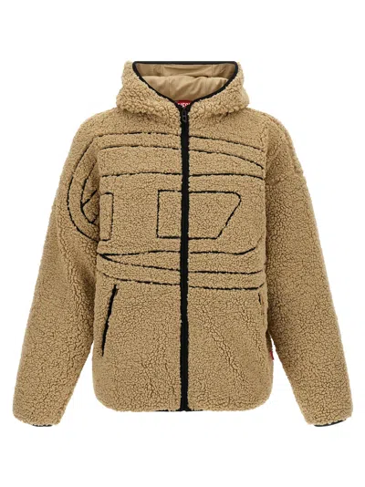 Diesel S-zat Sweat-shirt Puffer Jackets Beige In Sand
