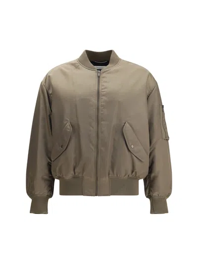 Saint Laurent Ter-repllent Serge Nylon Bomber Jacket In Brown