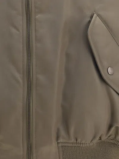 Saint Laurent Ter-repllent Serge Nylon Bomber Jacket In Brown