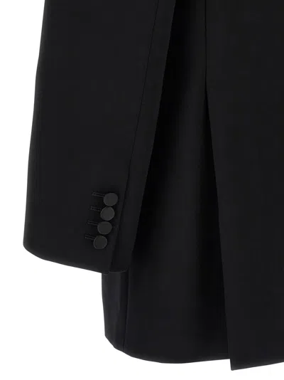 Saint Laurent Oversized Single-breasted Tuxedo Blazer In Black