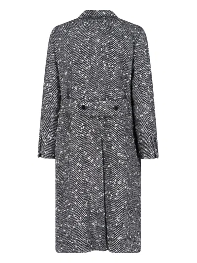 Dolce & Gabbana Herringbone Coat In Gray