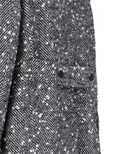 Dolce & Gabbana Herringbone Coat In Gray