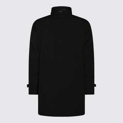 Herno Black Coat In Black