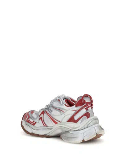 Balenciaga White And Red Runner 2.0 Sneakers In White