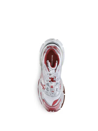 Balenciaga White And Red Runner 2.0 Sneakers In White