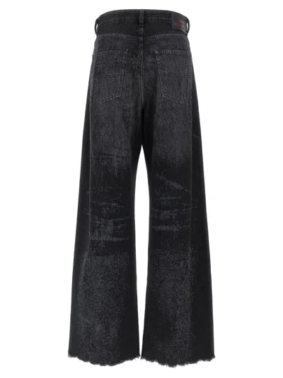 Diesel Jeans Dalla Gamba Ampia In Denim Nero  Donna In Black