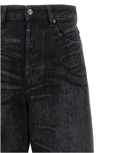Diesel Jeans Dalla Gamba Ampia In Denim Nero  Donna In Black
