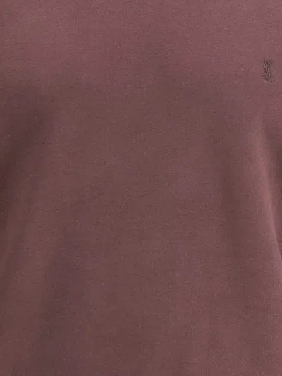 Saint Laurent Cassandre Embroidered Sweatshirt In Pink