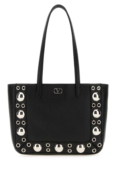Valentino Nellcote Mini Shopping Tote Bag In Leather In Black
