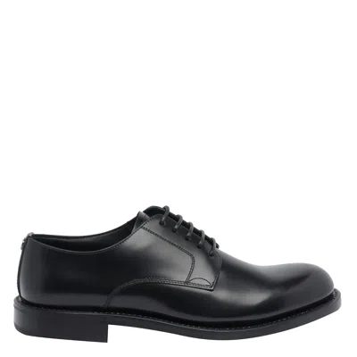 Dolce & Gabbana Raffaello Derby Lace-up Shoes In Black