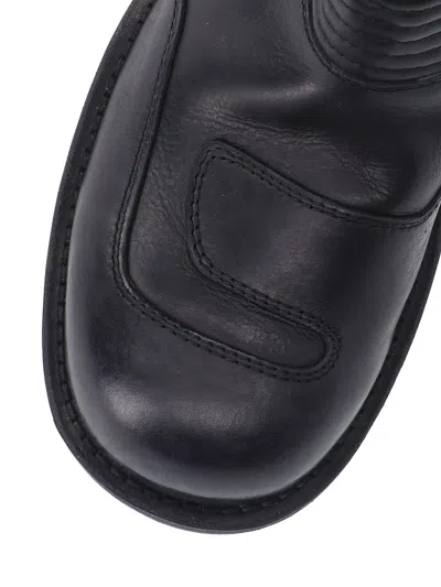 Mm6 Maison Margiela Leather Biker Boot In Black