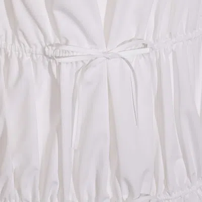 Alaïa Short-sleeve Tiered Tie Mini Dress In White